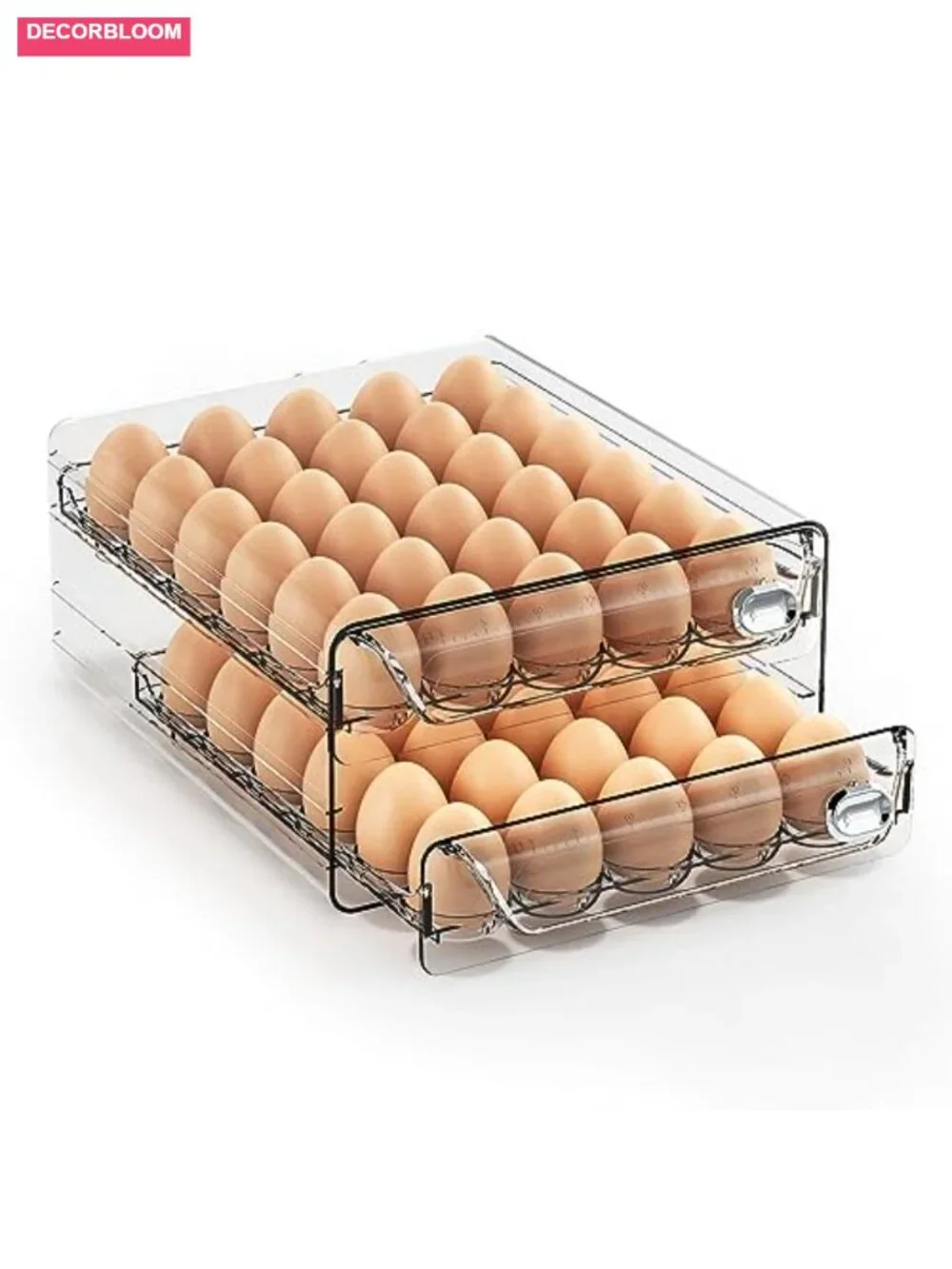 60 Egg Container Transparent Stackable for Fridge